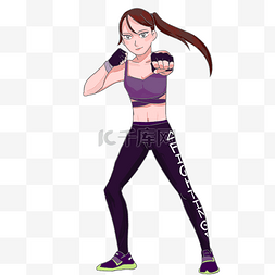 健身卡图片_健身运动拳击女孩