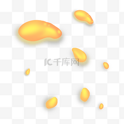 水珠子图片_黄色润滑立体油滴