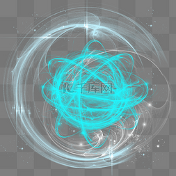 线型科技炫光图片_蓝色光效光斑元素
