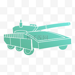 军事图片_绿色坦克作战机插画