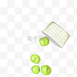 创意手绘食材图片_绿色新鲜水果果蔬创意苹果手绘免