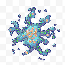 蓝色细菌病毒图片_污点细菌病毒