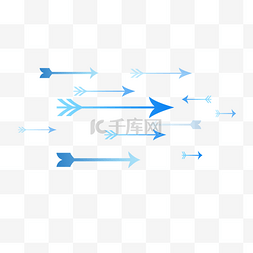 蓝色箭头图片_蓝色立体科技箭头工具图标