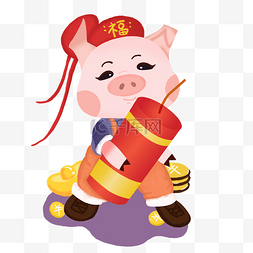 清新猪年手绘设计素材