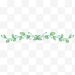 手绘绿叶花环装饰