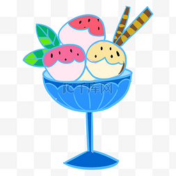 冰镇饮料手绘图片_卡通手绘彩色冰淇淋免抠图
