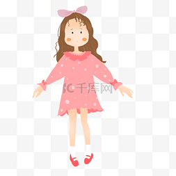 粉色衣服小女孩图片_粉色创意小女孩