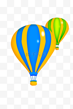 空中的气球图片_手绘卡通彩色气球插画