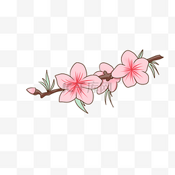 粉色桃花花开插画