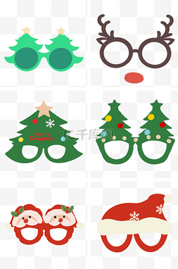 圣诞老人帽图片_圣诞元素贴纸-眼镜套图