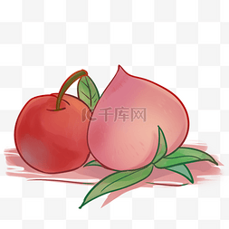 教师节水彩图片_水彩水果苹果桃子插画