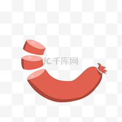 手绘卡通美食插画图片_手绘卡通香肠插画