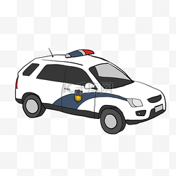 公安警徽图片_手绘警车执法车辆插画