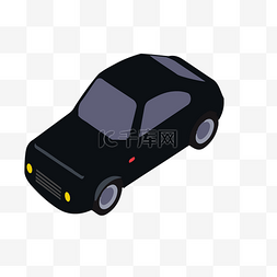 2.5D黑色小轿车插画