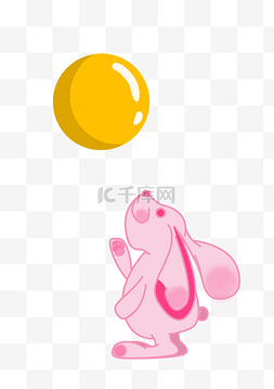 中秋节兔子手绘图片插画