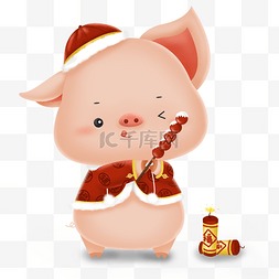 2019农历猪年可爱立体猪手拿糖葫