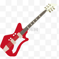 红色电吉他的插画