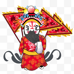 中国文化图图片_红色的京剧人物免抠图