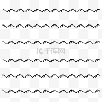黑色手绘通用波浪线底纹