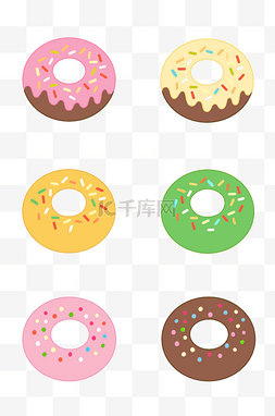 颜色各异的糖果图片_卡通可爱糖果色甜甜圈点心食物元