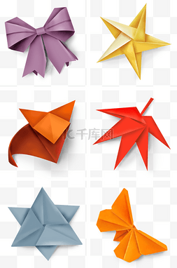彩色手绘星星图片_手绘多种折纸素材