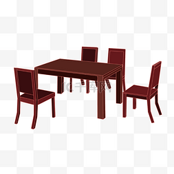 室内扁平风图片_家居家具桌子椅子餐桌实木扁平风