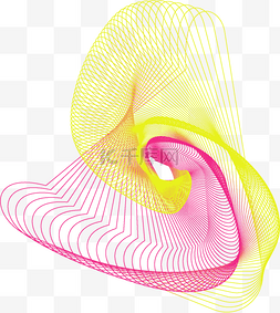 几何扭曲线条图片_几何曲线唯美彩色图案元素