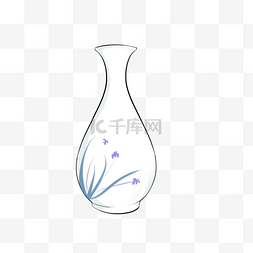 漂亮的兰花白瓷瓶