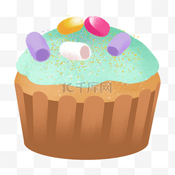 纸杯生日蛋糕图片_手绘甜品甜点美食之棉花糖纸杯蛋