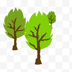 创意植树节图片_矢量创意扁平树木元素