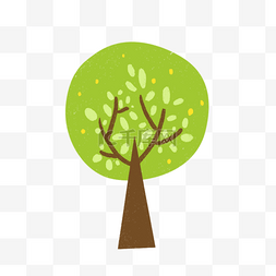排排小树图片_手绘卡通绿色小树