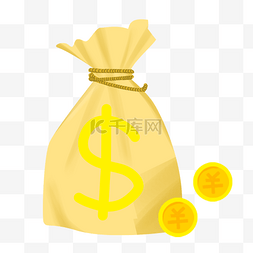 金融图片_卡通装满金币的袋子设计