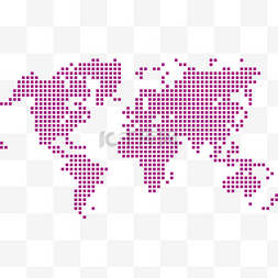 简约图片_紫色简约格子世界地图不规则图形