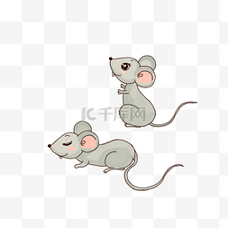 免抠png小图片_两只可爱的小老鼠免抠图