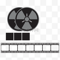 矢量黑色复古黑白相机胶卷素材