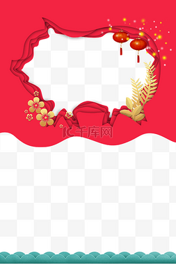 春节剪纸图片_中国风立体剪纸边框