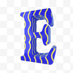 e字母创意图片_C4D孟菲斯风格立体字母E装饰