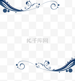 蓝色水花矢量素材图片_蓝色矢量通用波浪装饰边框