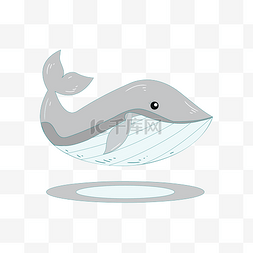 海里动物卡通图片_矢量手绘卡通鲸鱼
