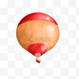 动画风图片_红色条纹唯美可爱热气球动画风插