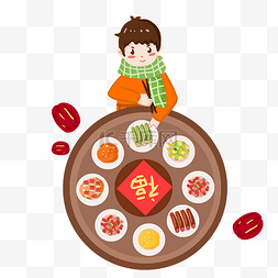 传统节日腊八粥手绘插画