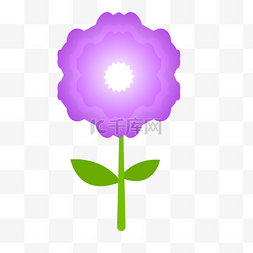 一朵手绘的紫色鲜花