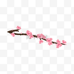 春天的桃花图片_粉红色的桃花插画