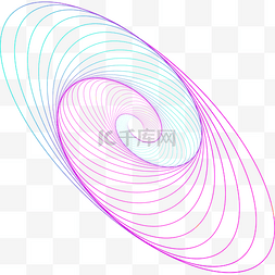 唯美彩色螺旋线条图案元素