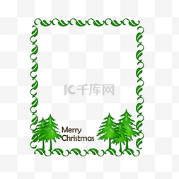 圣诞节松树装饰边框