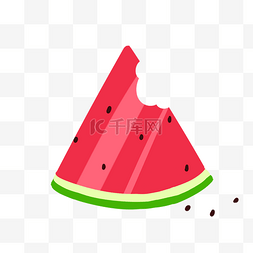 夏季水果一块西瓜插画