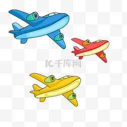 儿童节图片_六一儿童节蓝色卡通飞机元素下载