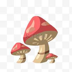 手绘彩色卡通蘑菇PNG素材