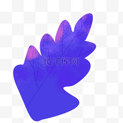 扁平插画紫色图片_紫色植物树叶元素