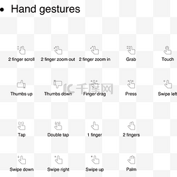 图标素材线型图片_手势手指线型矢量图标icon